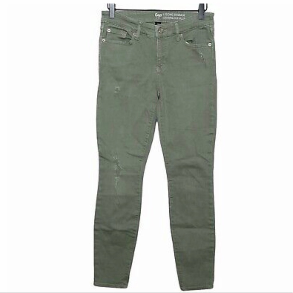 Gap Olive Green Denim Legging Skimmer